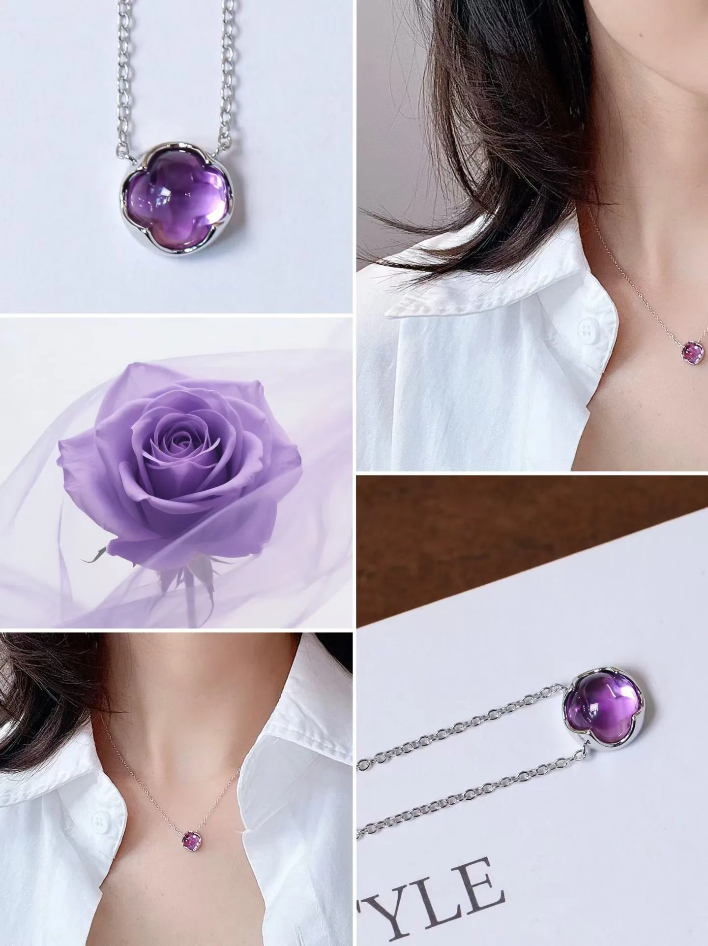 Amethyst pendant — Fire color signature